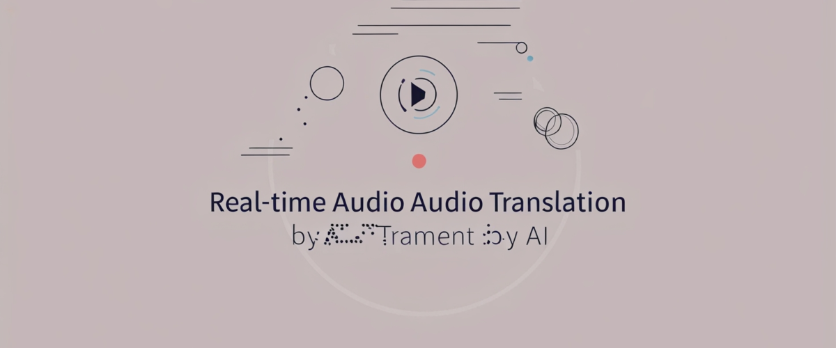 Create a minimalistic and elegant image representing the concept of real time audio translation by AI, showcasing themes of communication, technology, and global connectivity  Use a professional color palette without text 