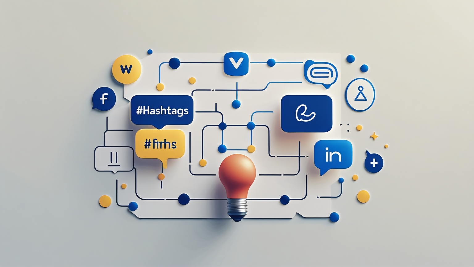 Los Mejores Hashtags para Instagram: Estrategias para Ampliar tu Alcance Imagen minimalista que ilustra cómo los hashtags mejoran la visibilidad en Instagram mediante símbolos abstractos y colores suaves