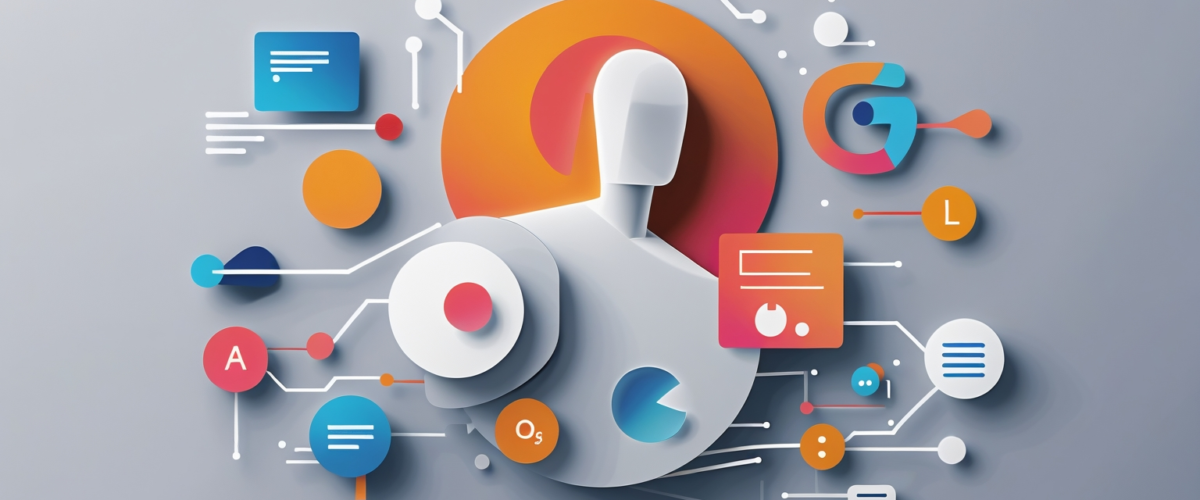 Imagen minimalista que simboliza la personalización en marketing con elementos digitales y tecnología, representando la conexión y fidelización del cliente 