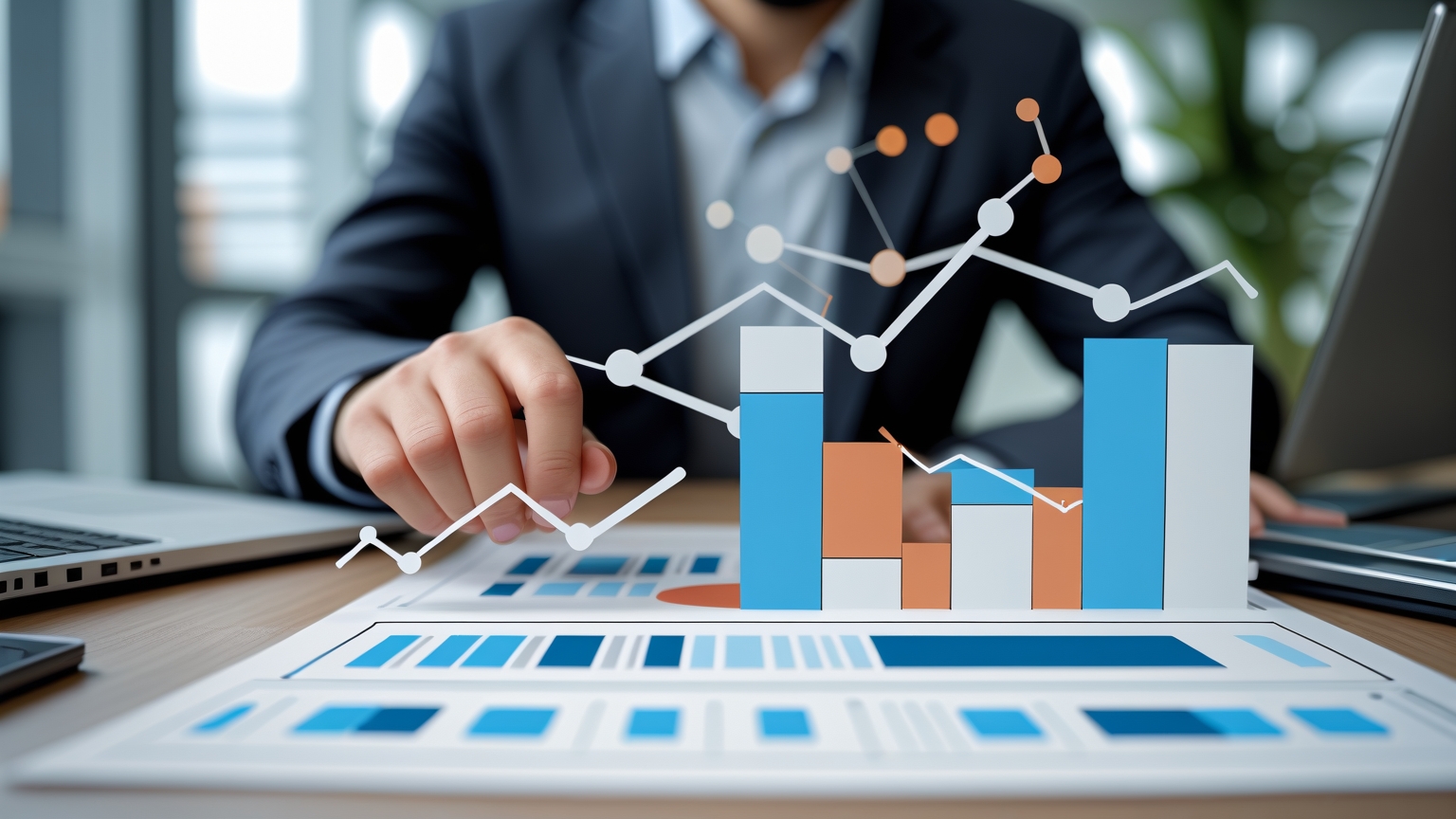 Brand Tracking: Estrategia Esencial para Transformar la Percepción de tu Marca Ilustración minimalista que evoca el concepto de seguimiento de la marca, con un diseño elegante y profesional sin saturación de colores