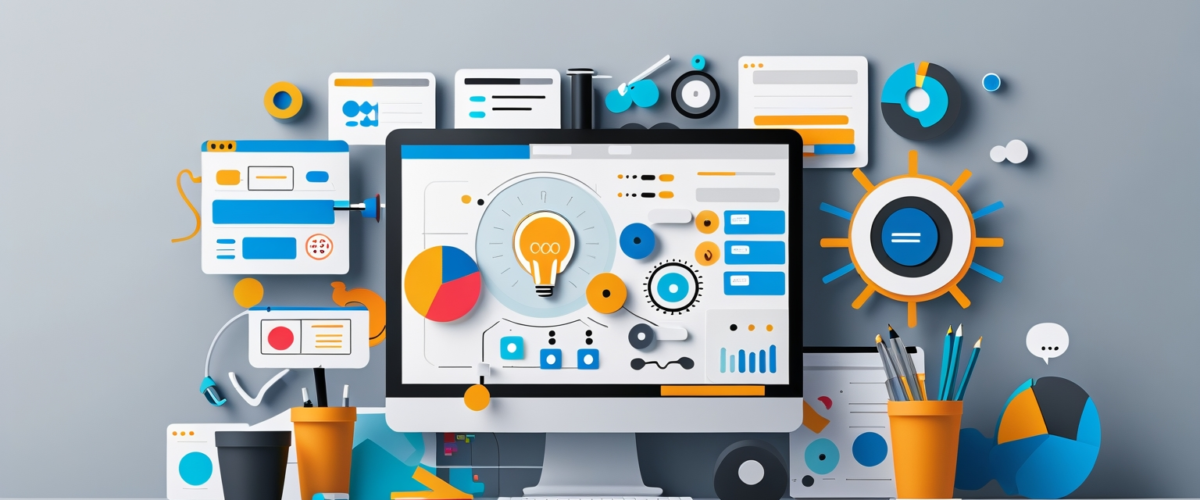 Imagen minimalista que muestra una colección de elementos estratégicos de SEO para agencias de marketing, con diseño elegante y profesional 