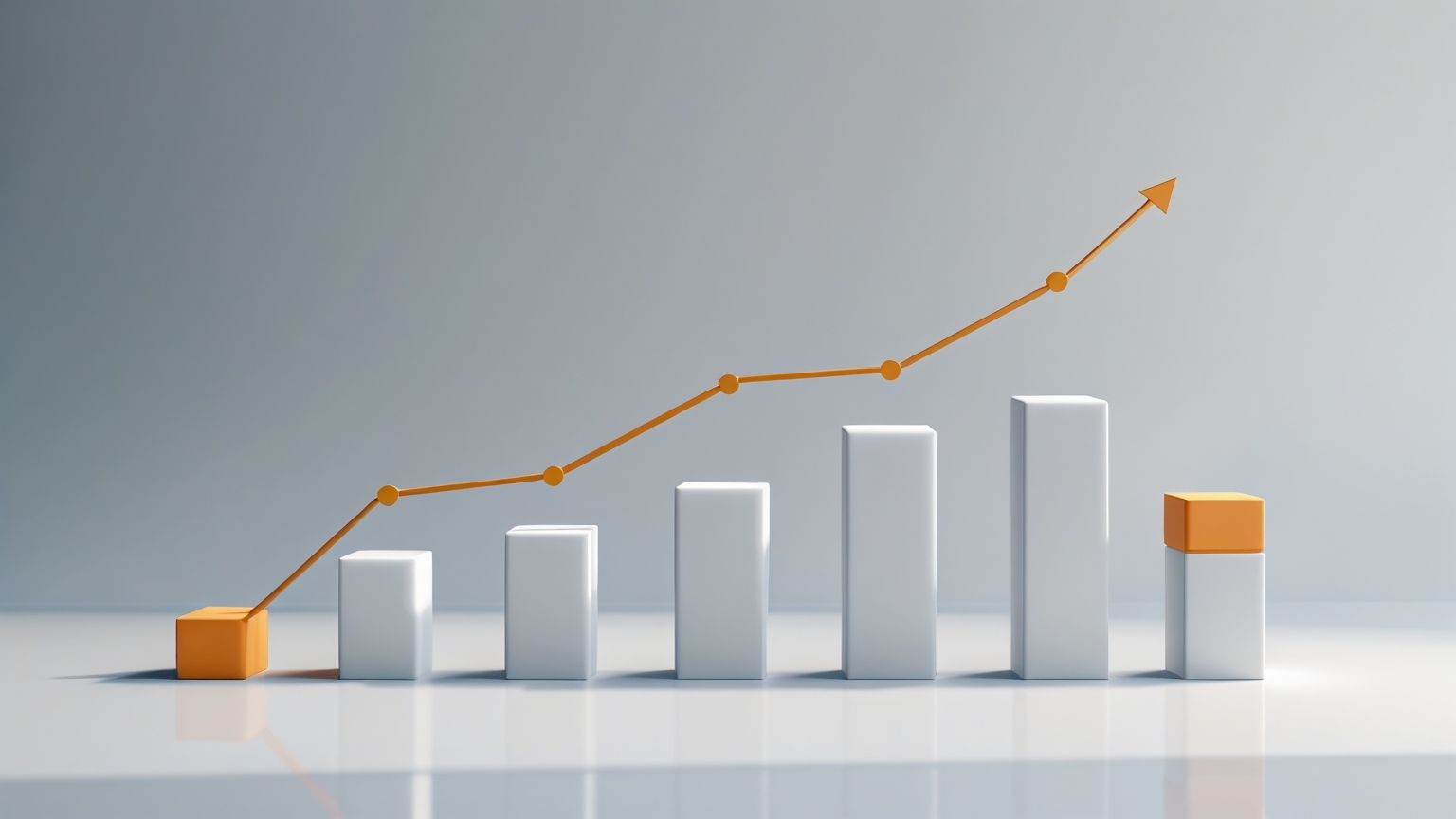 Gráfico minimalista y elegante que ilustra el retorno de la inversión en tecnología de IA, destacando el análisis de datos y la optimización de recursos 