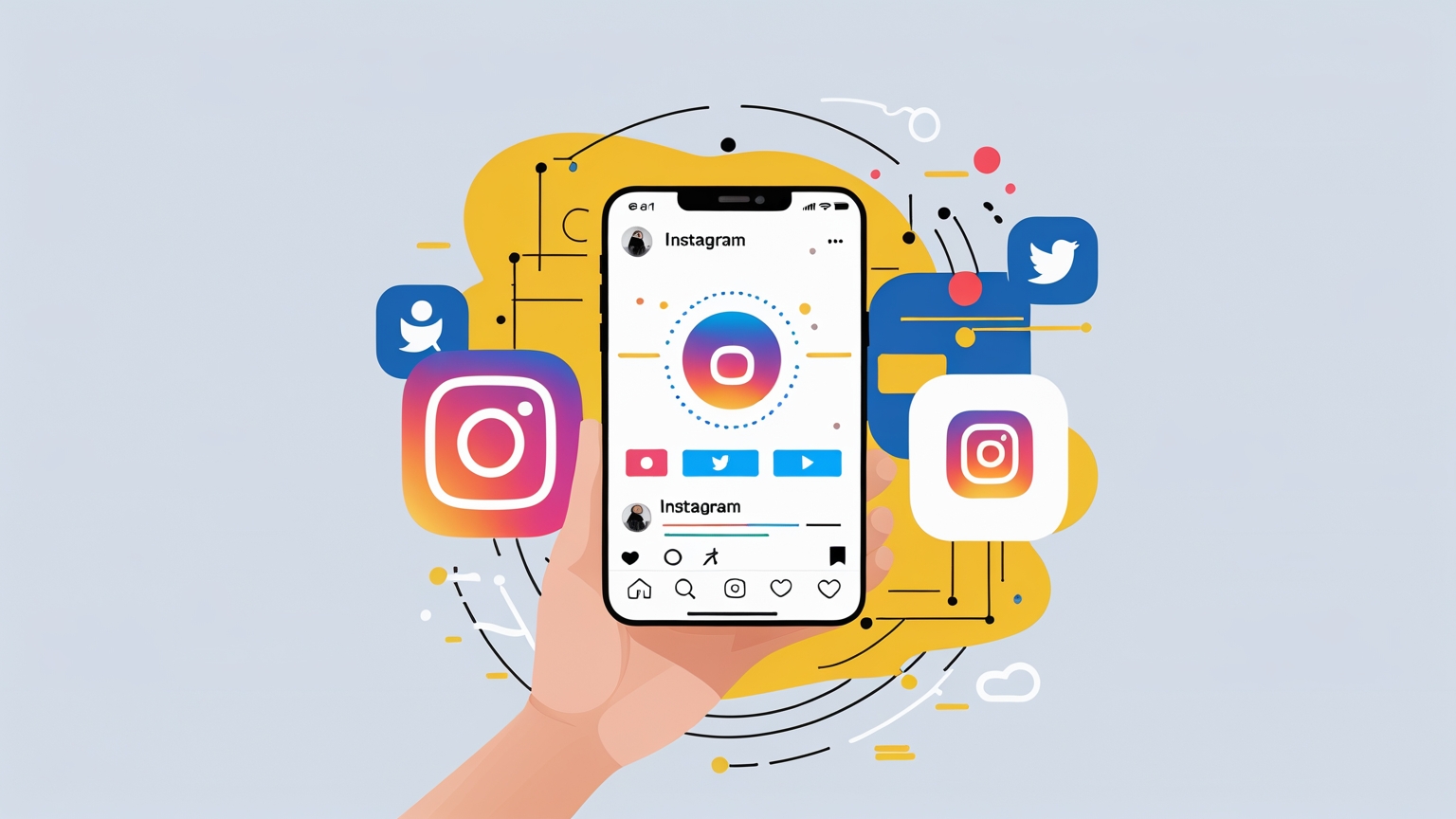 Todo lo que necesitas saber sobre los límites de Instagram Imagen minimalista y elegante que simboliza las restricciones de interacción en Instagram, ideal para ilustrar una estrategia de marketing digital