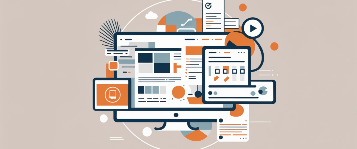 Imagen minimalista y elegante que simboliza la diversidad de estrategias en marketing digital sin ningún texto, con elementos abstractos y paleta neutra 