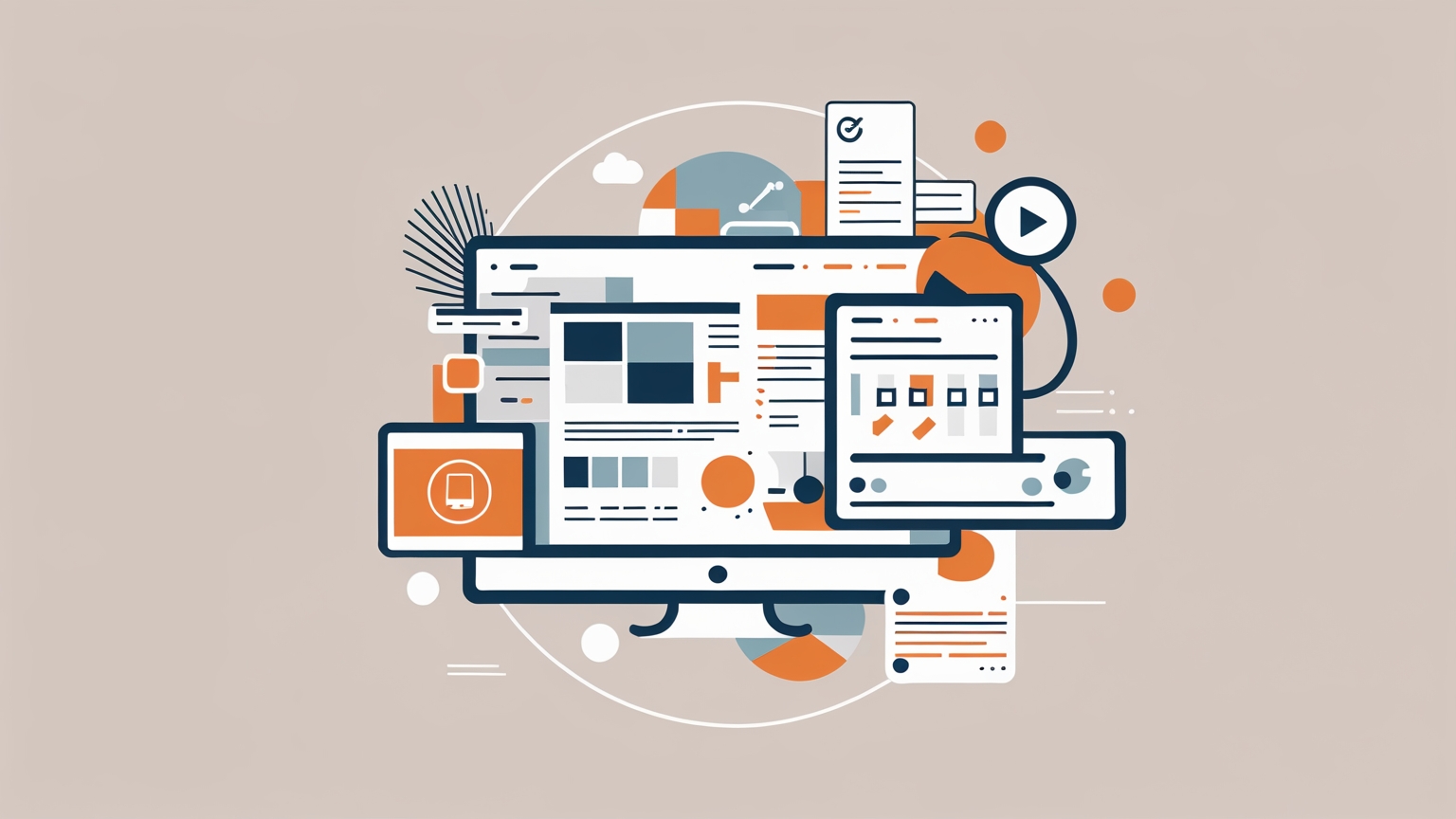 Guía Completa: Descubre los Diferentes Tipos de Marketing Imagen minimalista y elegante que simboliza la diversidad de estrategias en marketing digital sin ningún texto, con elementos abstractos y paleta neutra