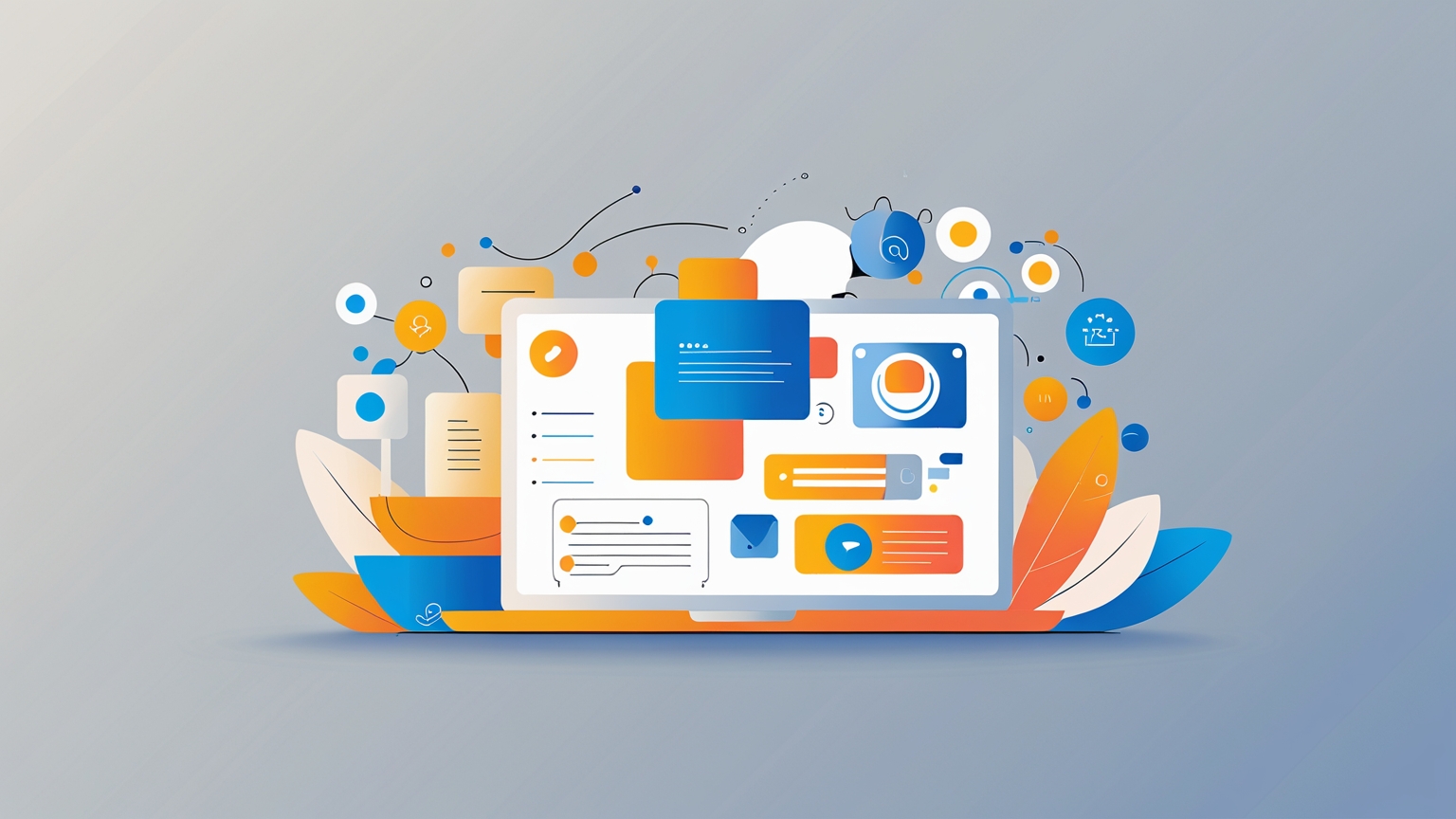 Imagen minimalista que une inteligencia artificial y marketing digital, simbolizando innovación y análisis de datos 
