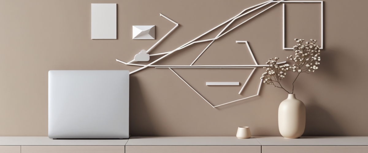 Diseño minimalista y elegante que ilustra las tendencias laborales, la importancia del teletrabajo y el fortalecimiento de la marca personal, inspirado en el estudio LinkedIn 2025 