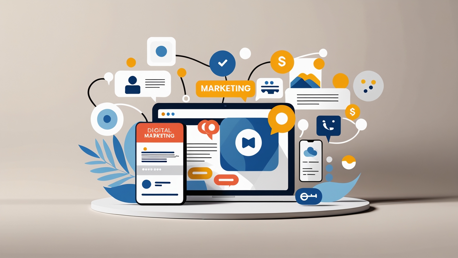 Encuentra el Formato Perfecto para Impulsar las Redes Sociales de tu PYME Imagen minimalista y elegante que simboliza la diversidad de formatos de contenido en redes sociales para PYMEs y estrategias efectivas de marketing digital