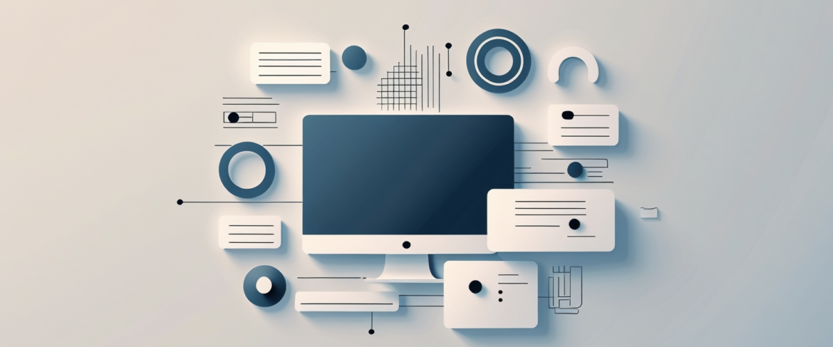 Imagen minimalista que simboliza la accesibilidad y la inclusión digital, con un diseño elegante y moderno 