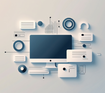 Imagen minimalista que simboliza la accesibilidad y la inclusión digital, con un diseño elegante y moderno 