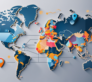 Imagen minimalista que ilustra la integración de la geolocalización en estrategias de marketing, destacando tecnología, mapas digitales y conexión con clientes 