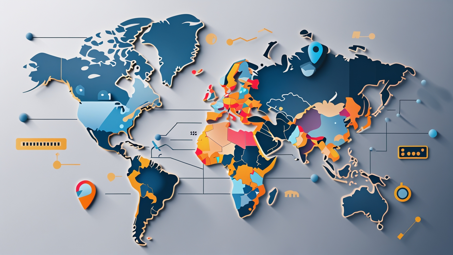 Cómo la Geolocalización Revoluciona el Marketing y Potencia tu Negocio Imagen minimalista que ilustra la integración de la geolocalización en estrategias de marketing, destacando tecnología, mapas digitales y conexión con clientes