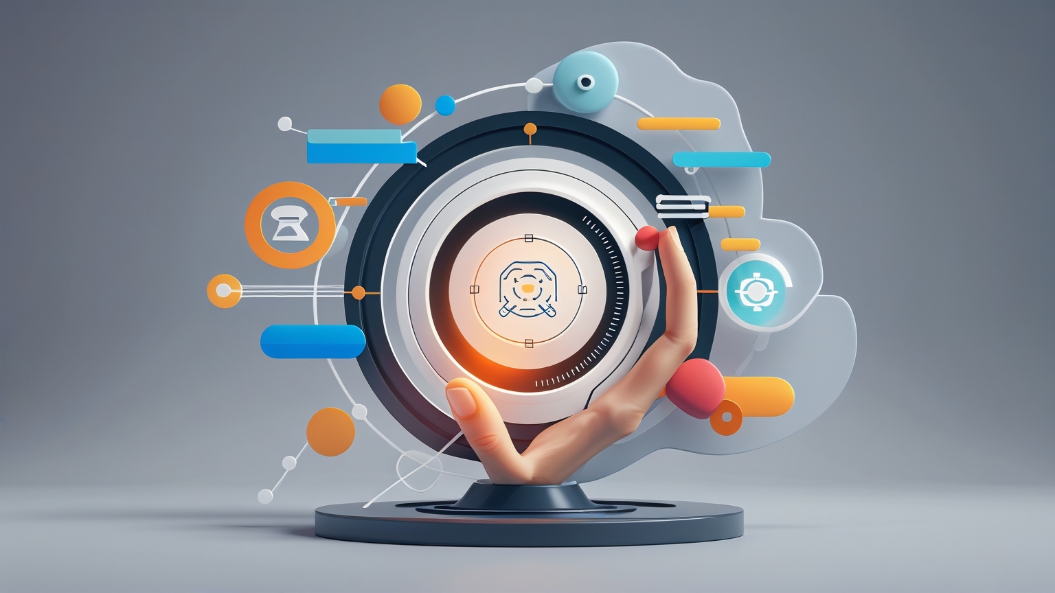 Cómo la Colaboración con Agencias Impulsa la Adopción de la IA en Marketing Imagen minimalista que simboliza la integración de la inteligencia artificial en estrategias de marketing a través de la colaboración con agencias de publicidad