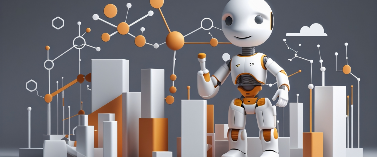 Representación minimalista de tecnología empresarial con enfoque en ChatGPT e IA generativa, destacando innovación y automatización 