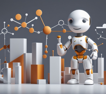 Representación minimalista de tecnología empresarial con enfoque en ChatGPT e IA generativa, destacando innovación y automatización 